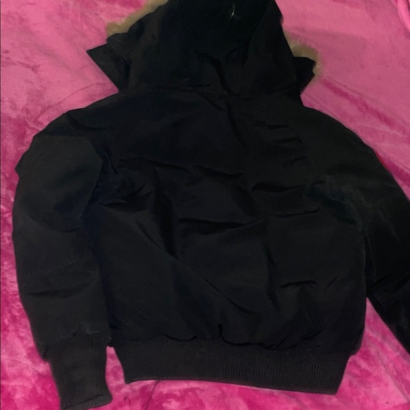Canada Goose Black Jacket with Fur Hood - Picture 2 of 6